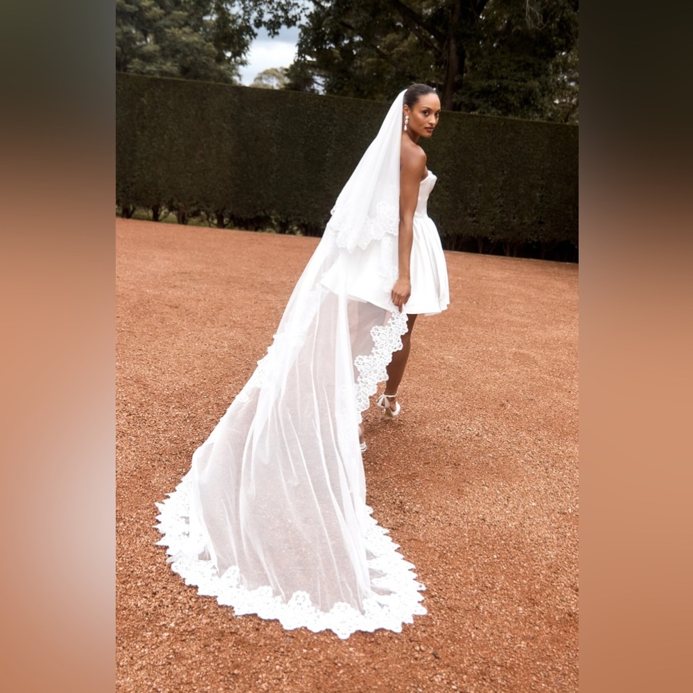 Meshki Paulette Lace Trim Veil